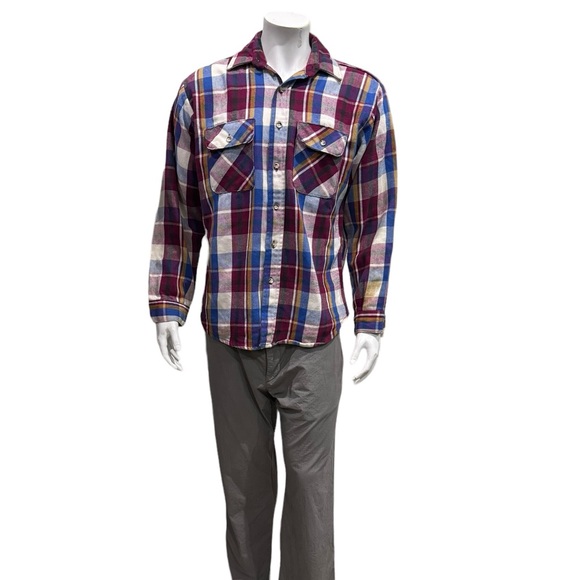 Five Brother Mens Multicolor Flannel Button Shirt - Picture 1 of 4